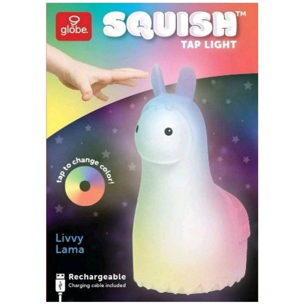 Globe Electric LED White Llama Multicolor Silicone Kids Night Light NWT